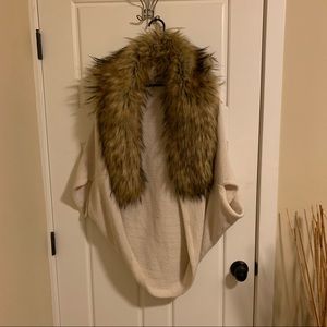 Faux Fur trimmed sweater
